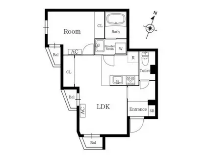 プレニーズ護国寺プレミア(1LDK/3階)の間取り写真