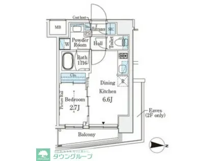 イプセ押上(1DK/4階)の間取り写真