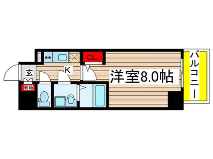 エスリード栄 THE PARK(1K/4階)の間取り写真