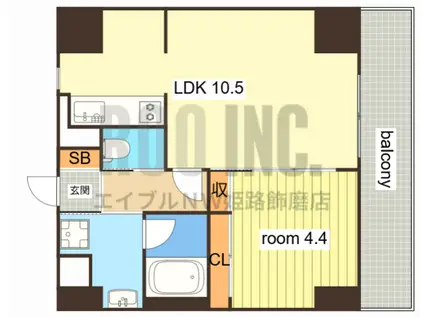 GLANZ高尾町(1LDK/8階)の間取り写真