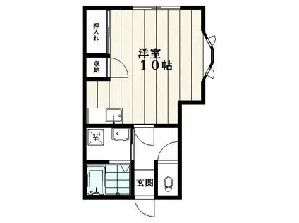 ルナモデュール(ワンルーム/2階)の間取り写真