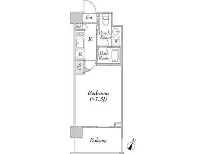 BLUROCK豊洲(1K/7階)の間取り写真