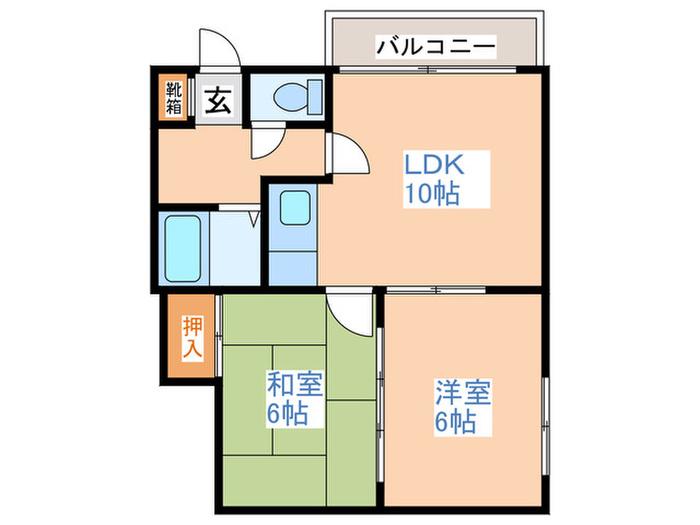 ハイツH・S(2LDK/4階)の間取り写真