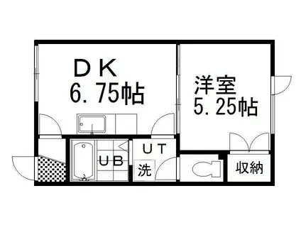 メゾン文苑(1DK/1階)の間取り写真