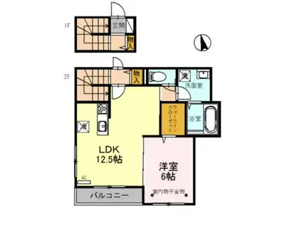 メゾンドボヌール(1LDK/2階)の間取り写真