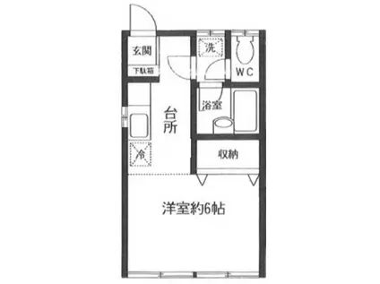 アステール(1K/1階)の間取り写真