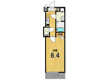 グランデコート御薗橋(1K/2階)の間取り写真