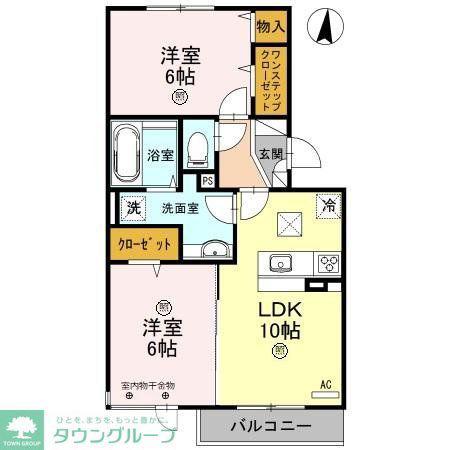 ロイジェントパークス レイクタウン III F(2LDK/1階)の間取り写真