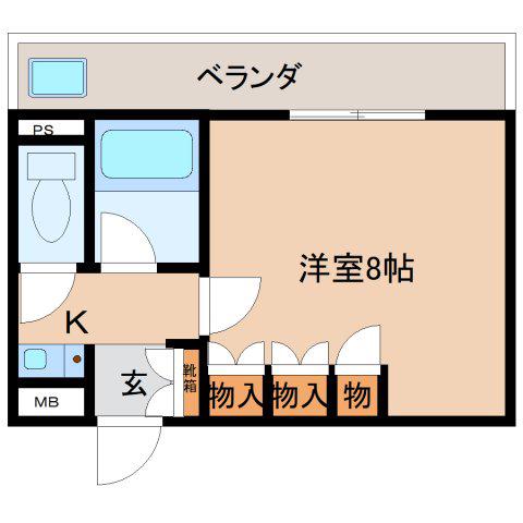 グリーンピア II(ワンルーム/3階)の間取り写真