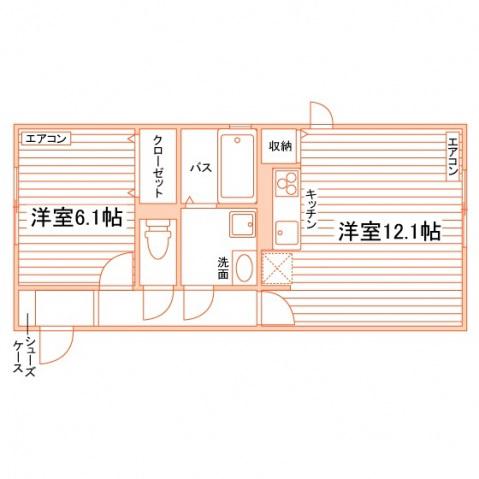 フローレス(1LDK/1階)の間取り写真