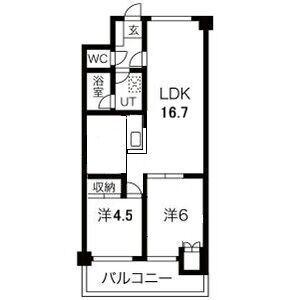 URBAN STAGE ナゴヤ(2LDK/1階)の間取り写真