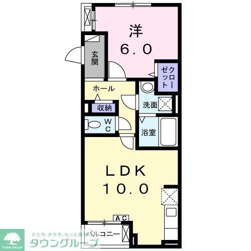ペスカドーレ(1LDK/2階)の間取り写真