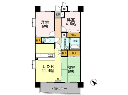 ロイヤルビュー新広(3LDK/5階)の間取り写真