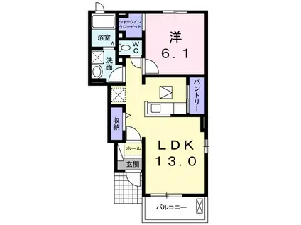 フラン・コリーヌIV(1LDK/1階)の間取り写真