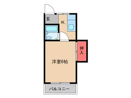 コーポ立川(1K/2階)の間取り写真