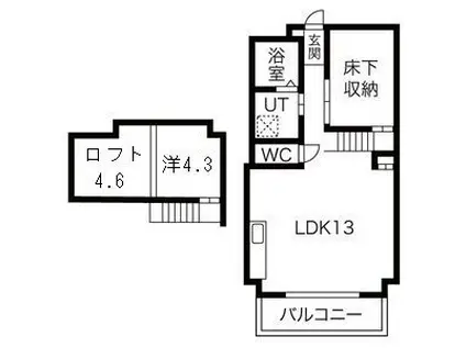 グランフォート新瑞橋(1LDK/5階)の間取り写真