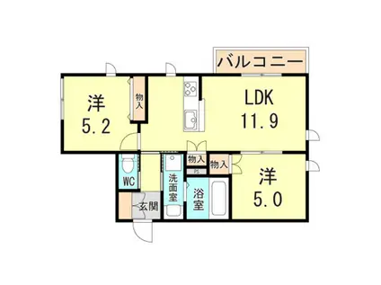 SAKURA MAISON(2LDK/2階)の間取り写真