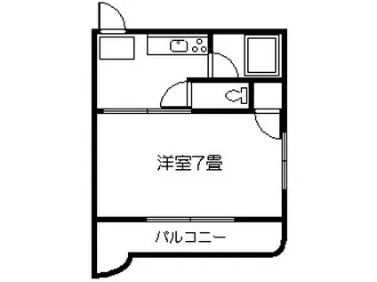 フェニックスハイツ小松原(1K/4階)の間取り写真