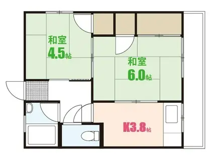 津田コーポ(2K/3階)の間取り写真