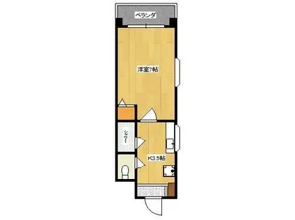 COZYコート(1K/2階)の間取り写真