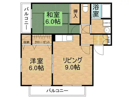 リバーサイドサマーユ(2LDK/1階)の間取り写真