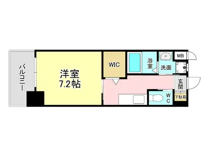 ウイングス重住(1K/9階)の間取り写真