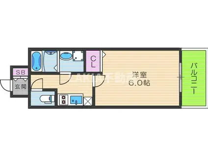 レジュールアッシュ京橋(1K/10階)の間取り写真