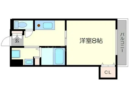 プレサンスフジ(1K/2階)の間取り写真