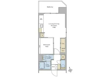 BRILLIA IST 浅草橋(1LDK/11階)の間取り写真