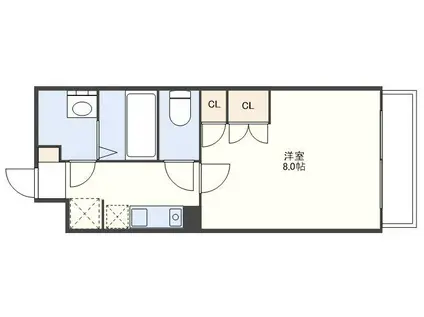 レキシントン・スクエア鍋島(1K/8階)の間取り写真