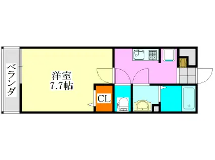 リブリ・グリュ アンレーヴ(1K/2階)の間取り写真