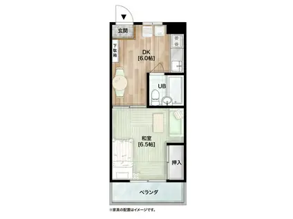 カヌマヒルズ(1DK/3階)の間取り写真