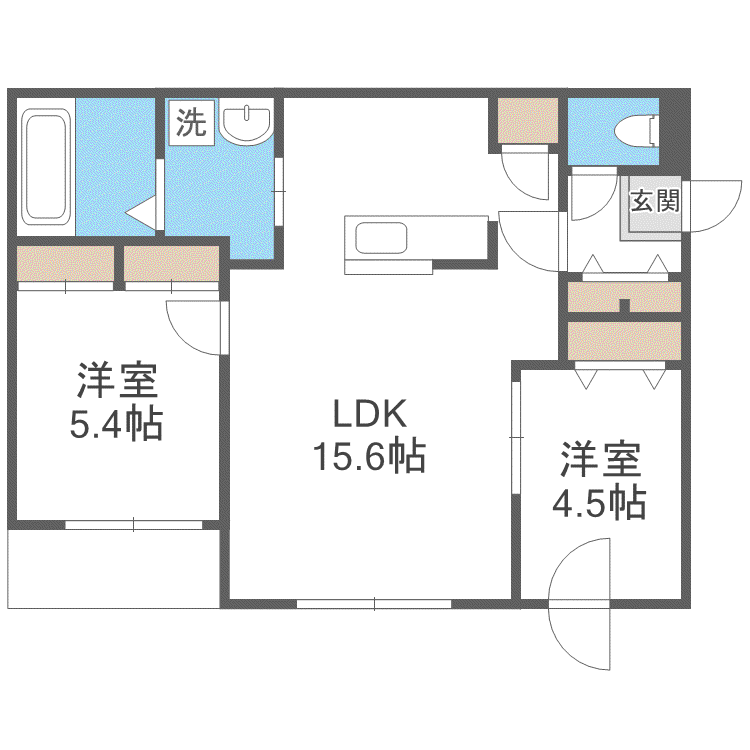 LUMIERE KOTONI(2LDK/3階)の間取り写真
