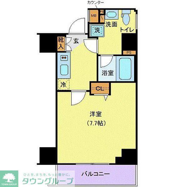 ガリシア池上(1K/7階)の間取り写真