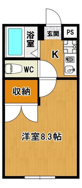 フリージア(1K/1階)の間取り写真