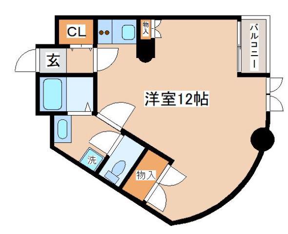 平野レジデンス(ワンルーム/3階)の間取り写真