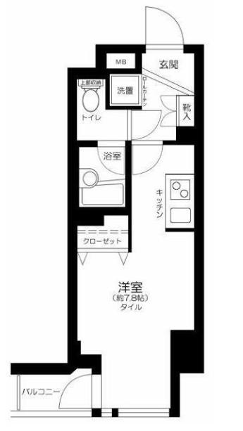 ラ・シード中野新井薬師(ワンルーム/2階)の間取り写真
