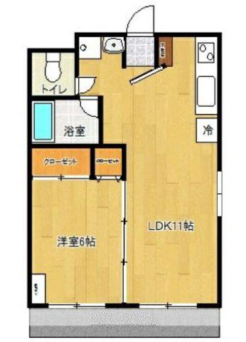パラッツォ櫛原(1LDK/4階)の間取り写真