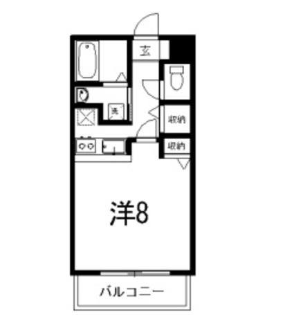 ドエル森の木II(1K/2階)の間取り写真