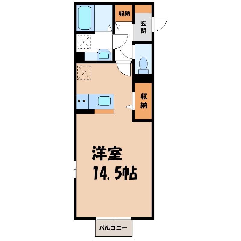 MODISHII(ワンルーム/2階)の間取り写真