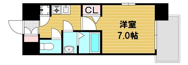 レジュールアッシュ福島CUEZ(1K/3階)の間取り写真