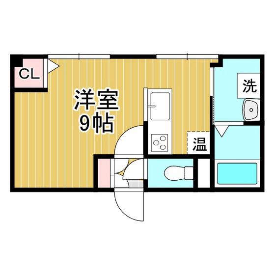 瀬戸ビル(ワンルーム/2階)の間取り写真