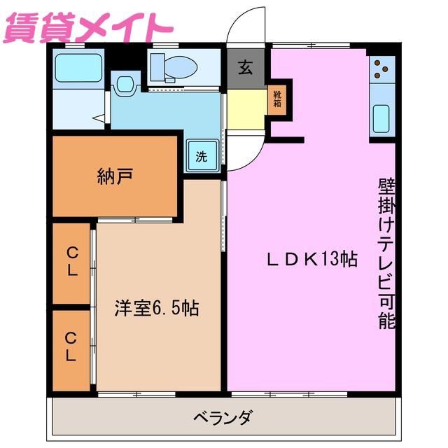 東方コーポラス(1LDK/3階)の間取り写真