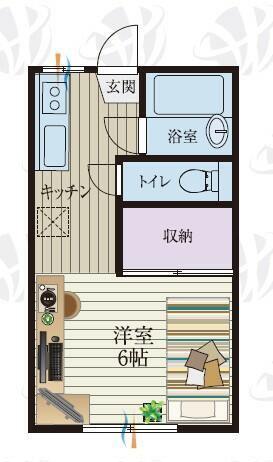BCASA東松山RE-BORN(1K/1階)の間取り写真