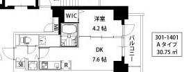 S-RESIDENCE江坂(1DK/7階)の間取り写真