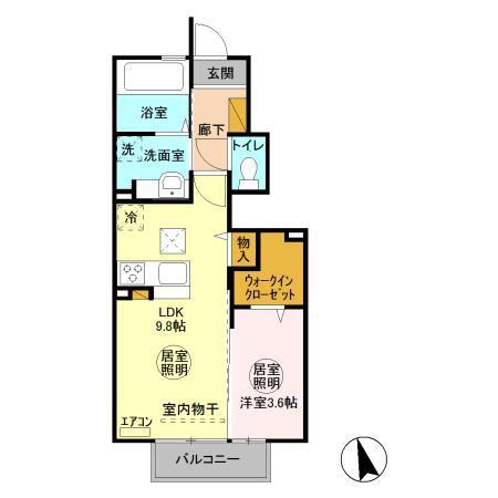 プリマベーラ(1LDK/1階)の間取り写真