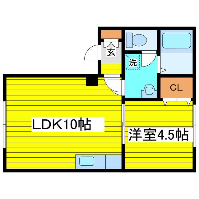 ウィンディア苗穂(1LDK/2階)の間取り写真