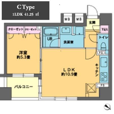 カスタリア人形町II(1LDK/7階)の間取り写真