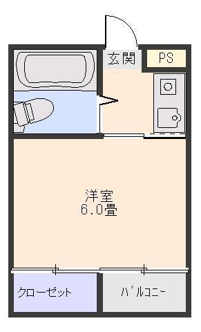 シャトーヒロ(1K/2階)の間取り写真