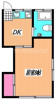 寿ハイツ(1DK/1階)の間取り写真